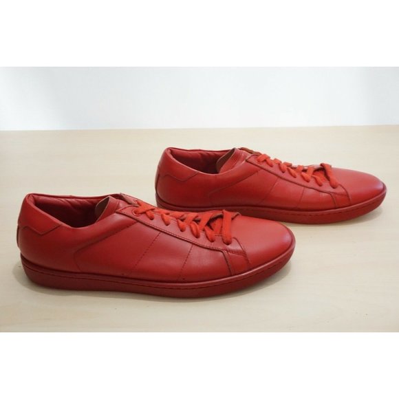 Saint Laurent Red Court Classic Low Sneakers SL/01 Sz 41 / 8 Made in Italy - Picture 3 of 9